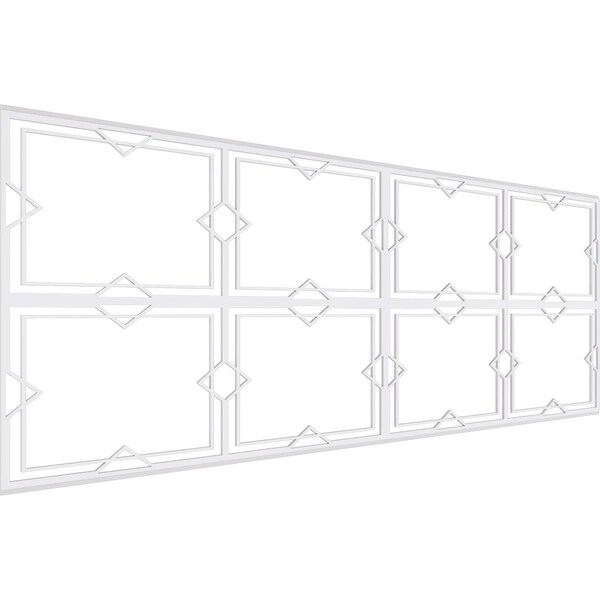 Ekena Millwork Set of Four Panels for 94 1/2"W x 36 1/4"H Fleming Fretwork Wainscot Wall Paneling WPKP18X01X47FMG - main